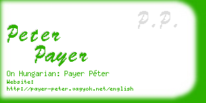 peter payer business card