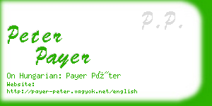 peter payer business card